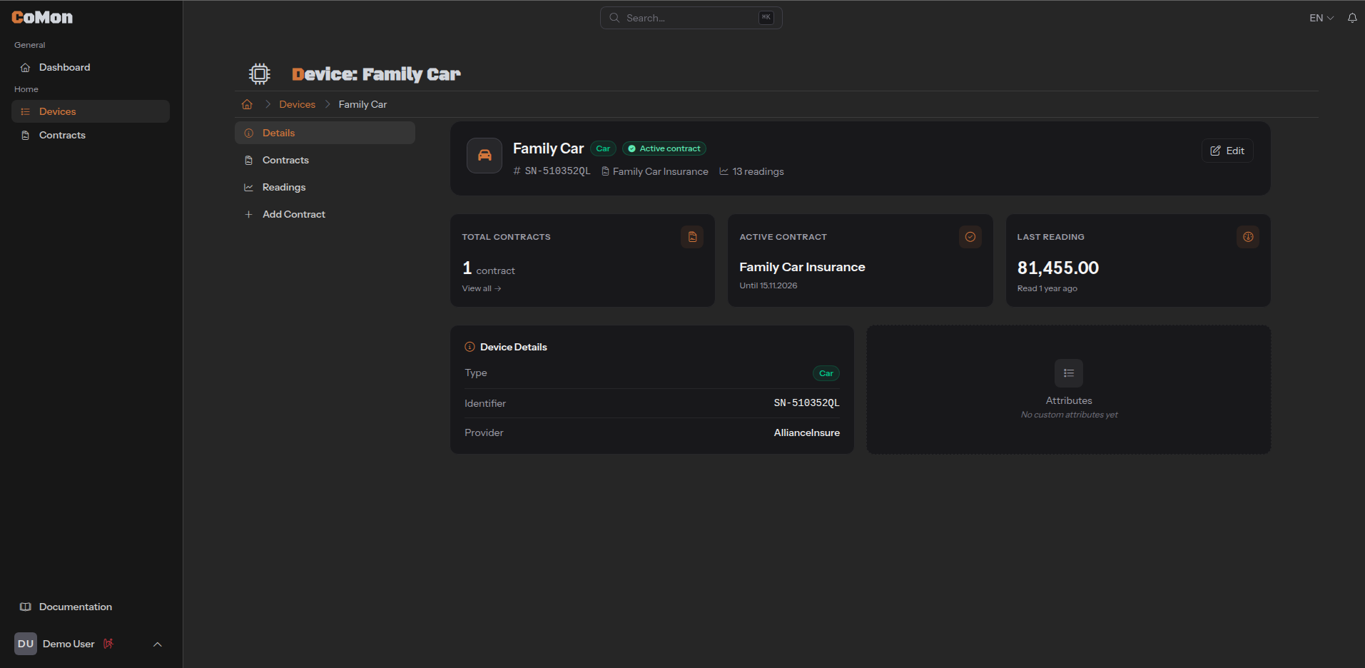 Device detail screenshot